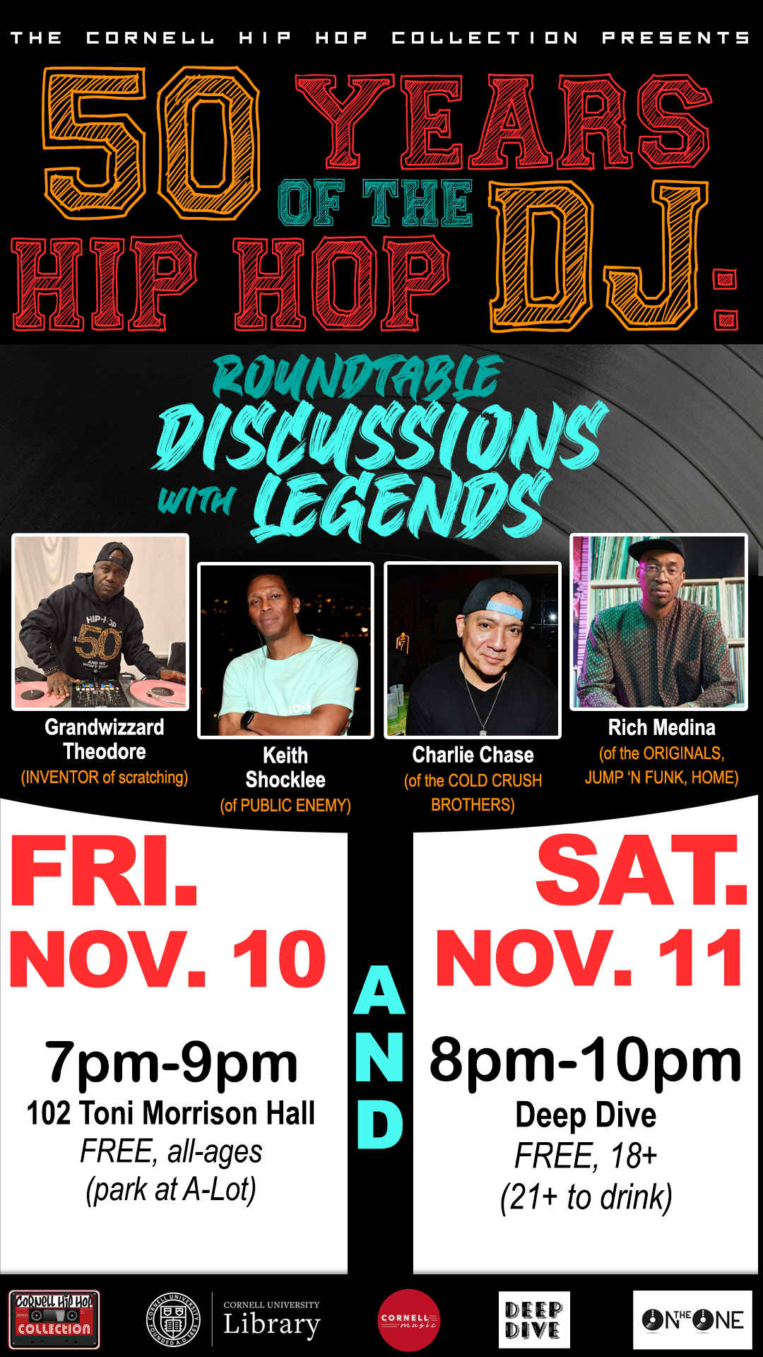 Roundtable events featuring internationally renowned DJs, Nov. 10 and 11
